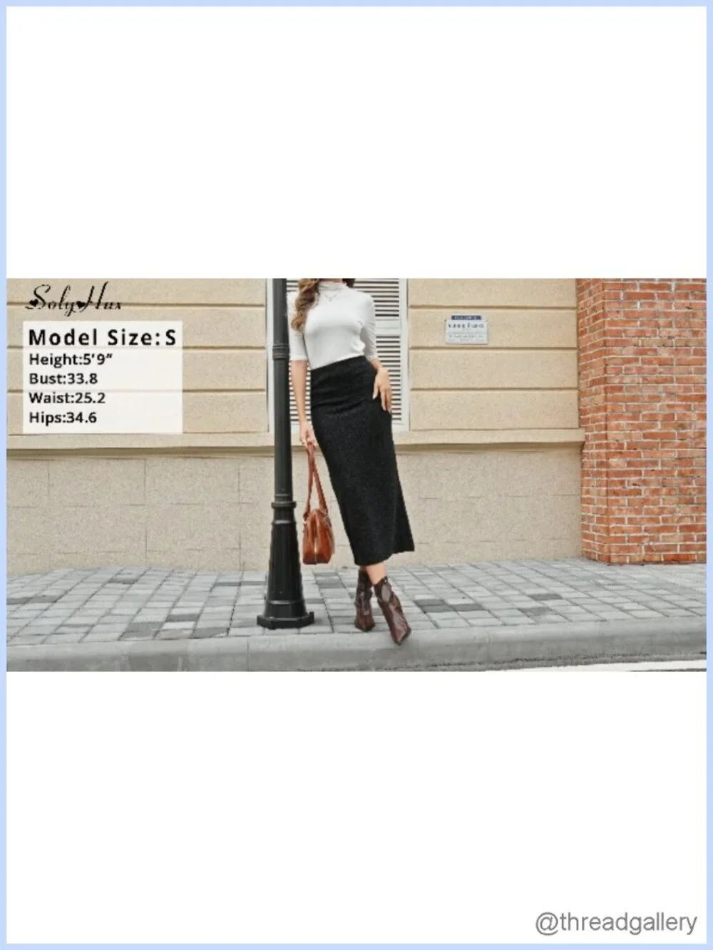 Women's Knit Pencil Skirt High Waisted Elastic Long Fall Winter